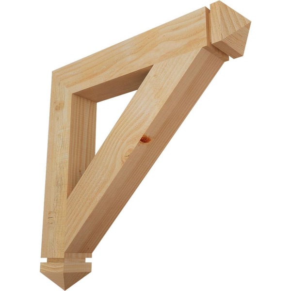 Ekena Millwork 4 in. x 26 in. x 26 in. Douglas Fir Traditional Arts and Crafts Rough Sawn Bracket