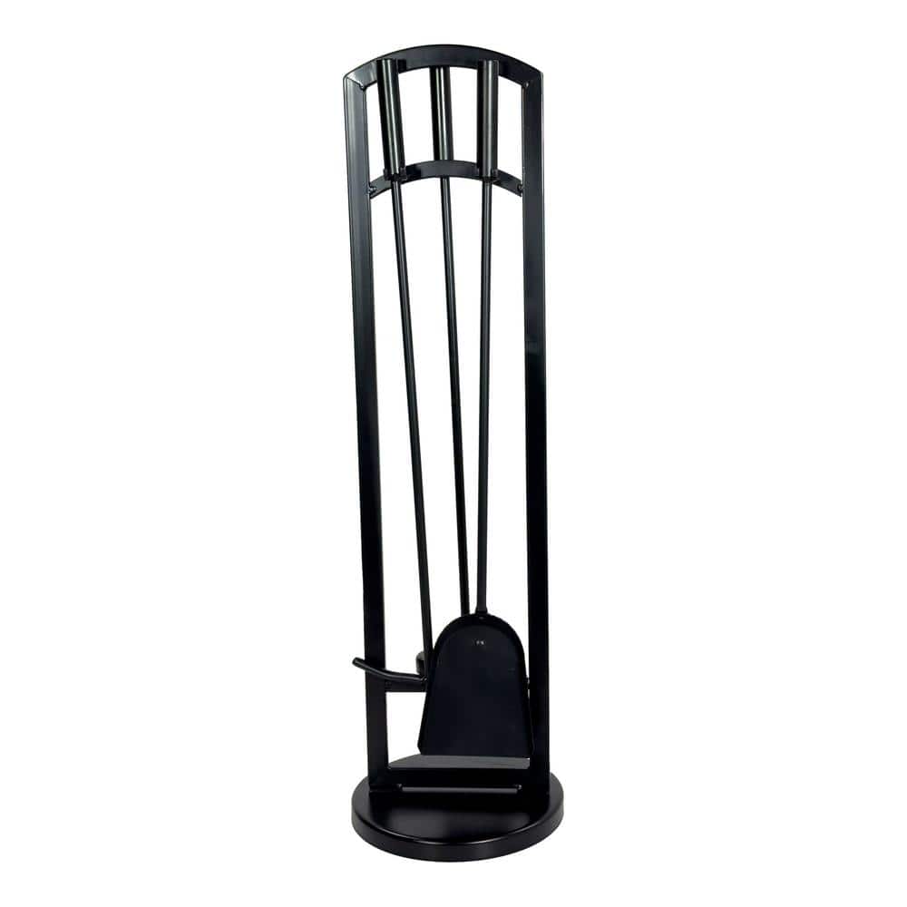 Pleasant Hearth Black Steel Arched Fireplace Toolset