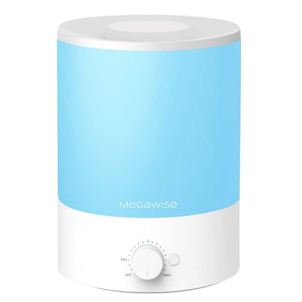 1 Gal Ultrasonic Cool Mist Humidifier, Top-Refill Air Vaporizer with Water Filter, Night Light, White (Blue)
