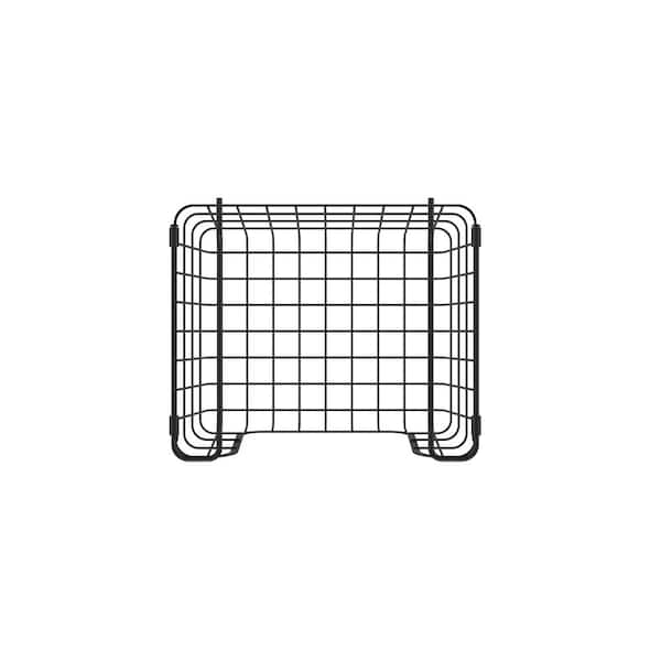 Oceanstar Stackable Metal Wire Storage Basket Set for Pantry, Countertop,  Kitchen or Bathroom - Black (Set of 2) BSM1804 - The Home Depot