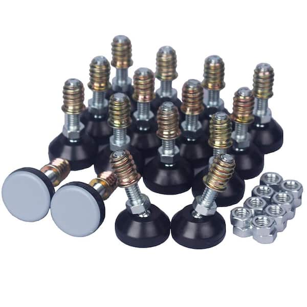 Angel Sar Furniture Leveler with Threaded Shank Adjust Pads, 25 mm 1/4-20 (16-Pack)