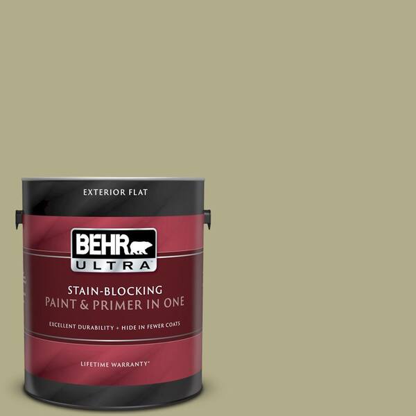 BEHR ULTRA 1 gal. #UL200-17 Sanctuary Flat Exterior Paint and Primer in One