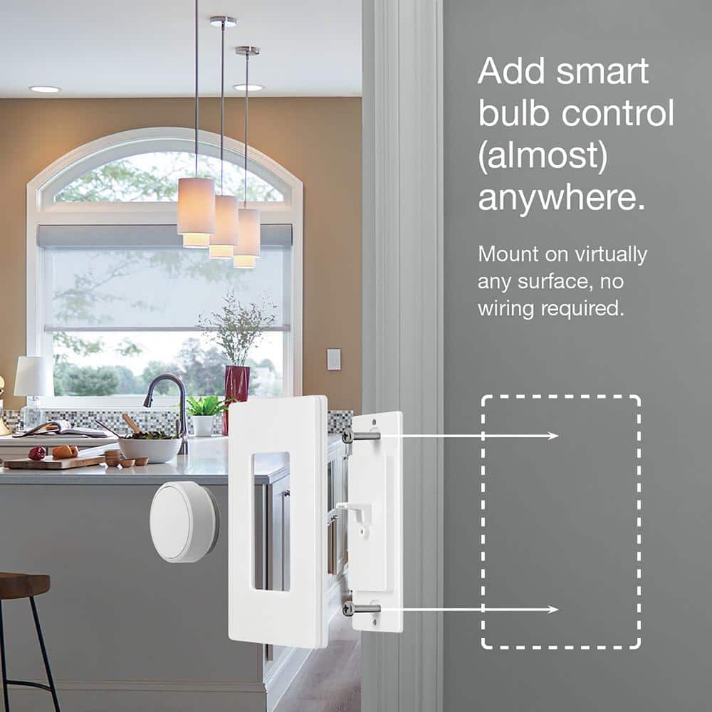 White Smart Bulb Dimmer Switch for Paddle Switches