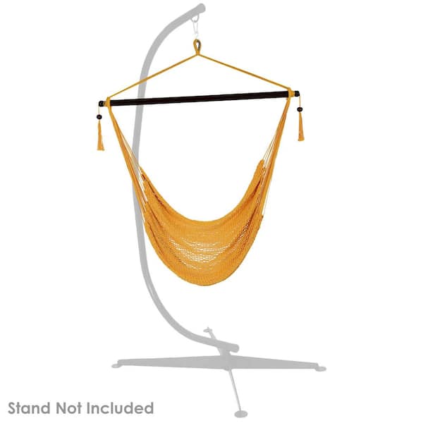 Sunnydaze Decor 3 Ft Hanging Caribbean Xl Hammock Chair In Gold Wim 322 The Home Depot