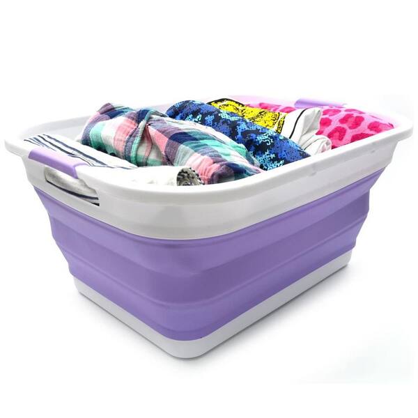 Eleoption Foldable Laundry Basket Bag - 38x71cm, 600D Oxford Waterproof, Collapsible With Handles, Blue - View #13