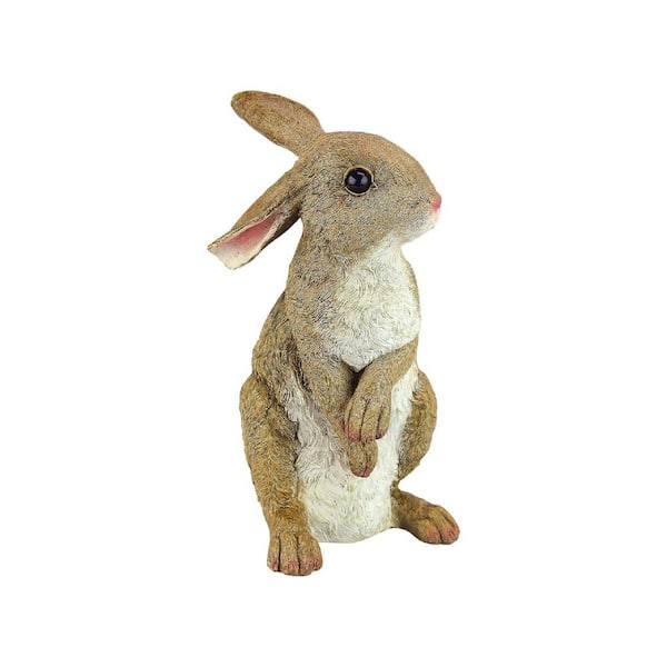 11 in. H Outdoor Brown Rabbit Standing Garden Statue HP0BB573W6