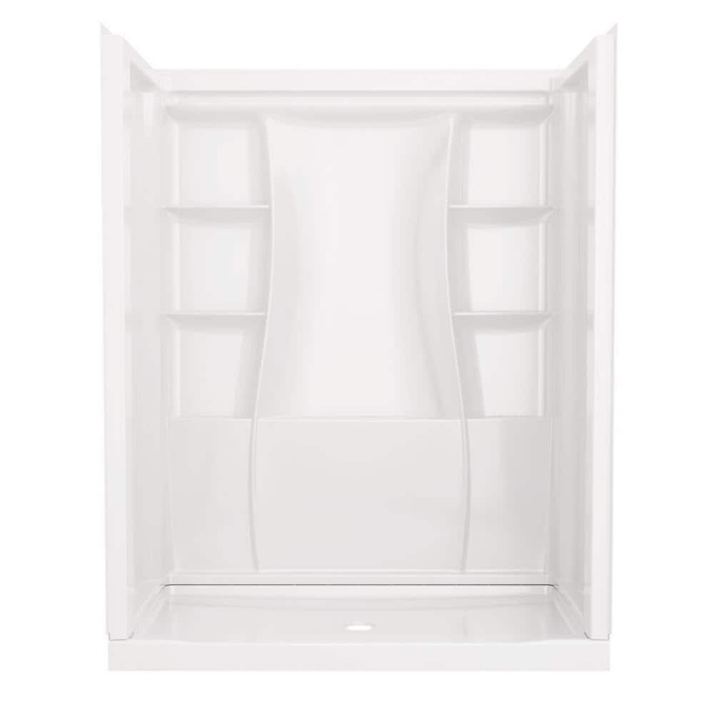 Delta Classic 500 32 in. L x 60 in. W x 72 in. H Alcove Shower Kit with Shower Wall and Shower Pan in High Gloss White -  BVS2-C5153-WH