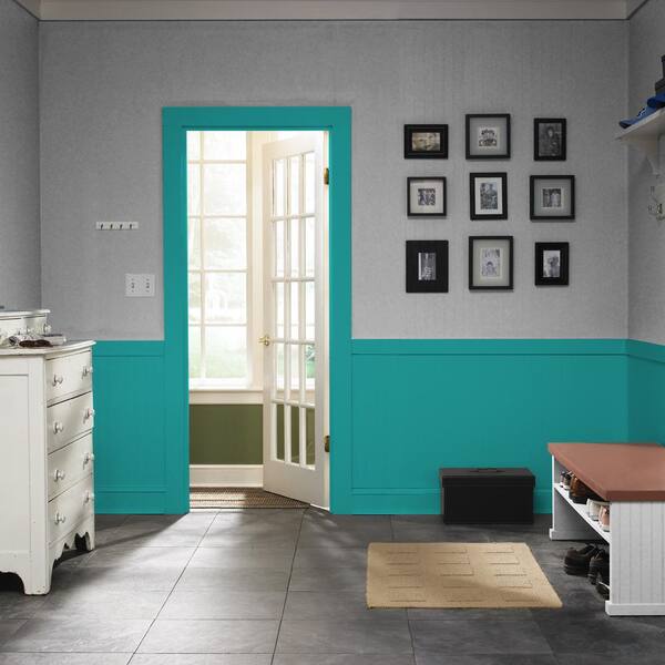 BEHR MARQUEE 1 gal. #MQ4-21 Caicos Turquoise One-Coat Hide Satin Enamel Interior Paint & Primer