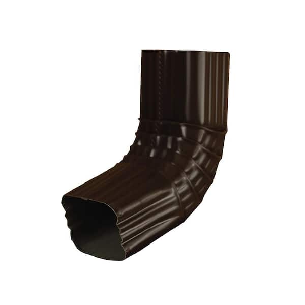 3 in. x 4 in. Musket Brown Aluminum Downspout A-Elbow