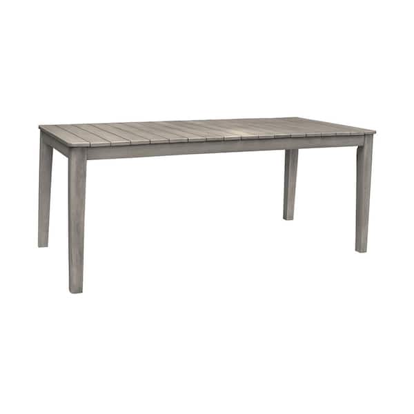Armen Living Haiti Grey Rectangular Acacia Wood Outdoor Dining Table