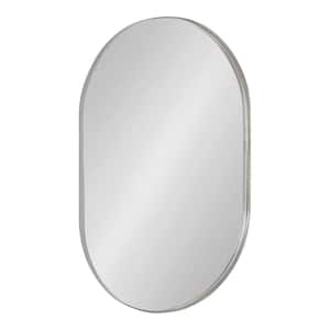 30.00 in. H x 20.00 in. W Rollo Modern Oval Framed Silver Accent Wall Mirror
