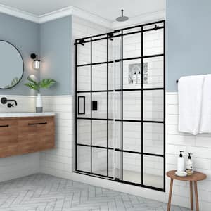 Glass Warehouse GW-SFP-34.5-BN Frameless Shower Door - Single Fied Panel  with Enduroshield Glass-Coating, 78” x 34.5, Brushed Nickel