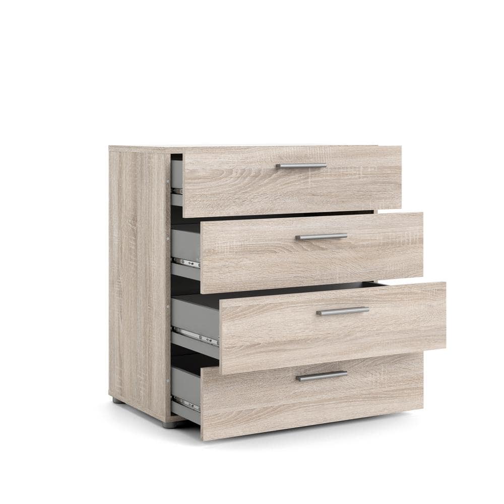 Truffle Oak 4-Drawer Chest with Sleek Contemporary Design
