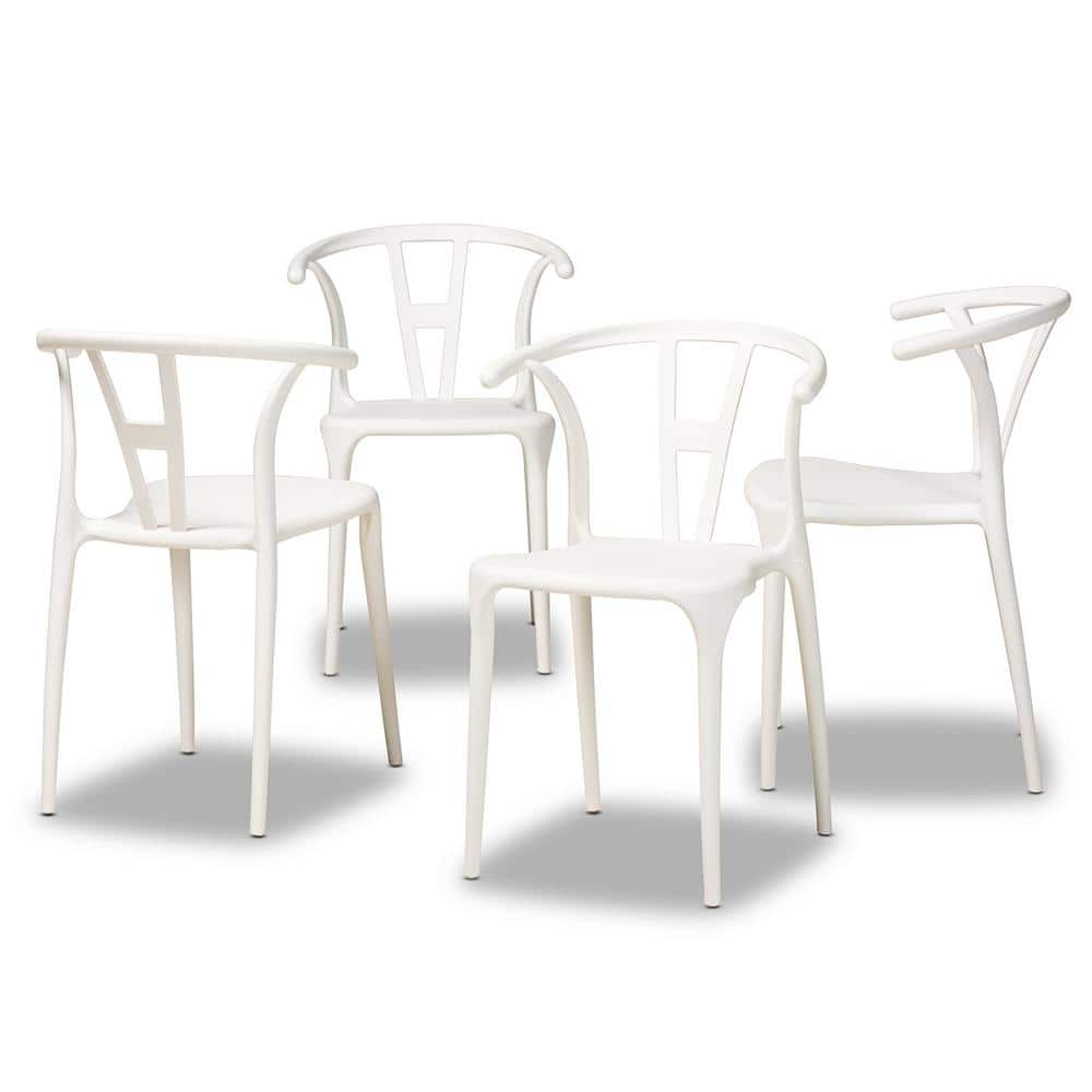 Baxton Studio Warner White Dining Chair Set of 4 194 12037 HD