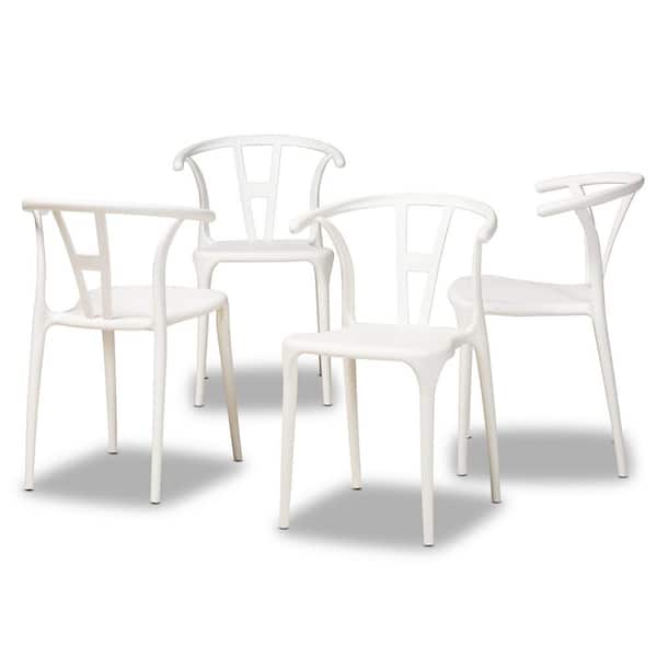Baxton Studio Warner White Dining Chair (Set of 4)