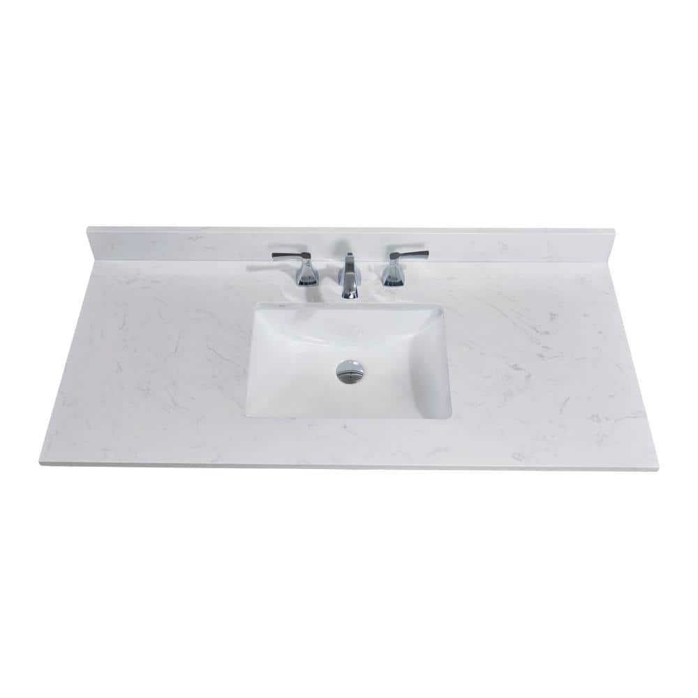 Jazz White Composite Stone Vanity Top with Sink
