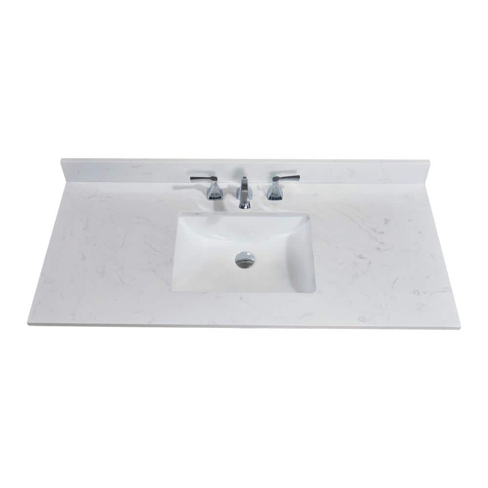 Altair 49 in. W Engineered Stone Single Basin Vanity Top in Jazz White ...