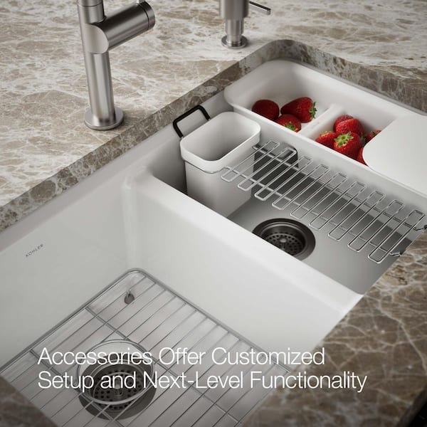 KOHLER Riverby Workstation Undermount Cast Iron 33 in. 5-Hole