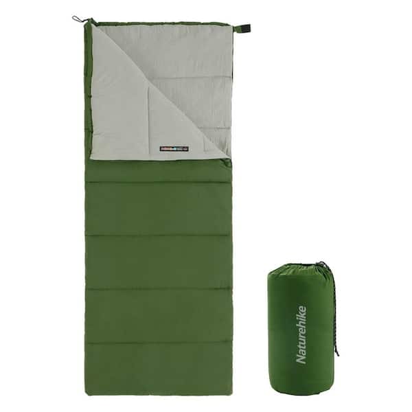 Cesicia 74.8 in. L Cotton Camping Sleeping Bag with Carrying Bag in Green
