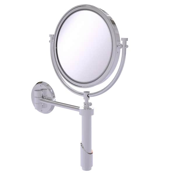 Allied Brass Tribecca 8-in x 15-in Polished Nickel Double-Sided Magnifying Wall-Mounted Vanity Mirror Allied Brass Tribecca 8-in x 15-in Polished Nickel Double-Sided Magnifying Wall-Mounted Vanity Mirror