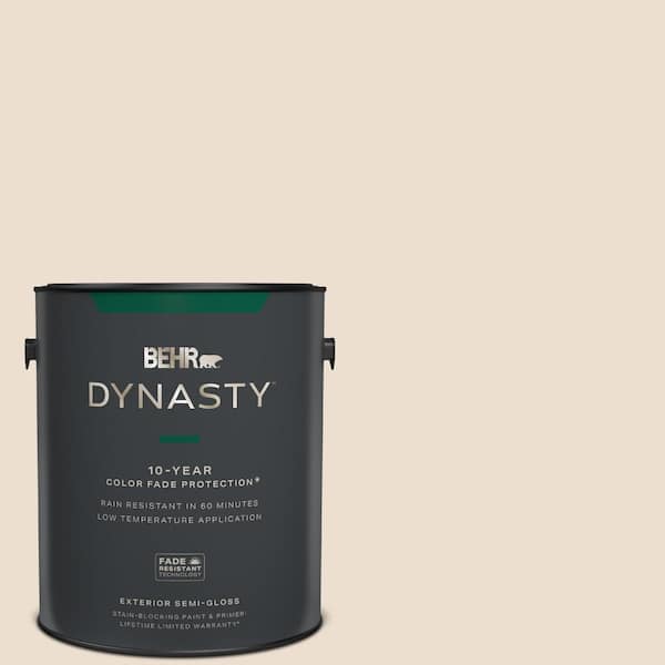 BEHR DYNASTY 1 gal. #W-F-120 Natural Linen Semi-Gloss Exterior Stain-Blocking Paint & Primer