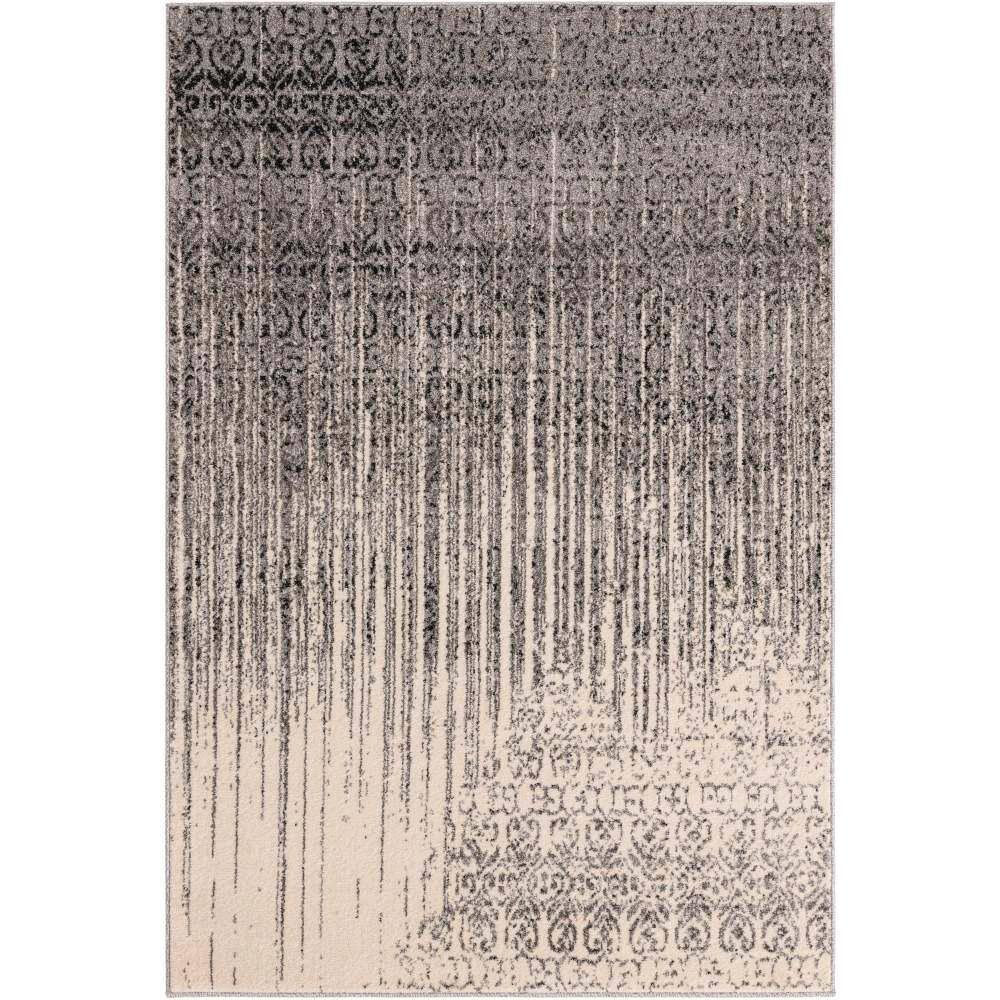 Gray Tufted Synthetic Reversible 4' x 6' Rectangular Rug