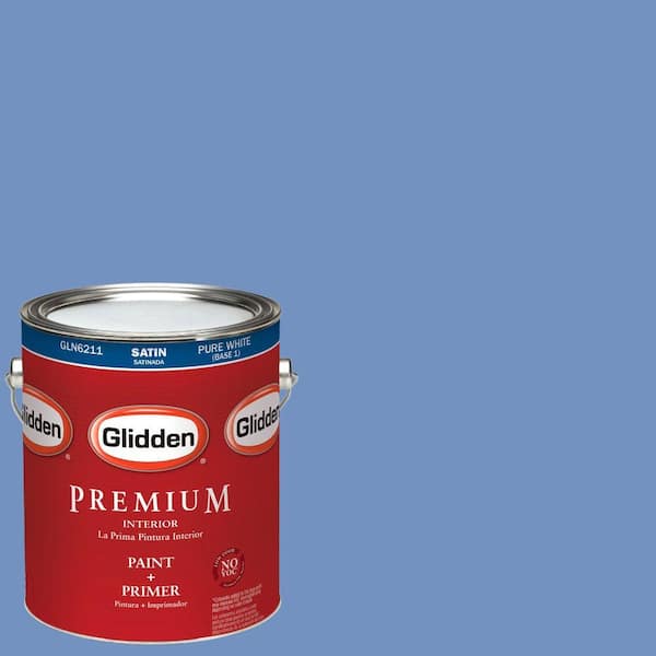 Glidden Premium 1-gal. #HDGV27 Pure Periwinkle Satin Latex Interior Paint with Primer