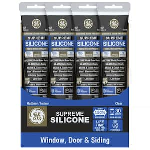 Supreme Silicone Caulk 2.8 oz. Window and Door Sealant Clear (12-pack)