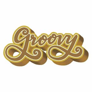 Gold Groovy Retro Peel and Stick Giant Wall Decals