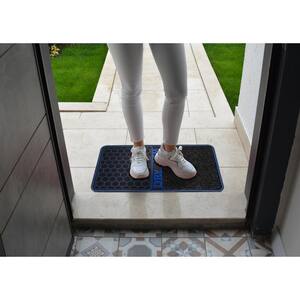 Wet & Dry Shoe Cleaning 18 in. x 32 in. Blue Rectangular Door Mat