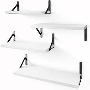 16.5 in. W x 5 in. D White Wood Composite Decorative Wall Shelf Floating Shelves, Set of 4