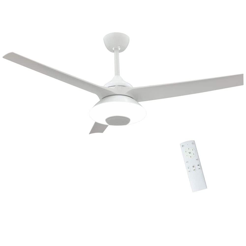52 in. LED Indoor Matte White Ceiling Fan with Light Kit, Music Bluetooth Speaker and Remote Control price history on PriceWatchPro
