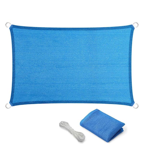 【sun】　ブルーカーペット16p 5 ft. x 10 ft. Blue Rectangle Sun Shade Sail L07QNT6QZ2 - The Home