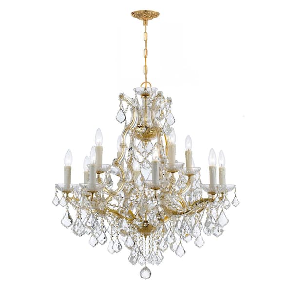 Crystorama Maria Theresa 13-Light Gold Crystal Chandelier