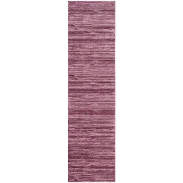 Vision Grape 2 ft. x 12 ft. Solid Marle Runner Rug