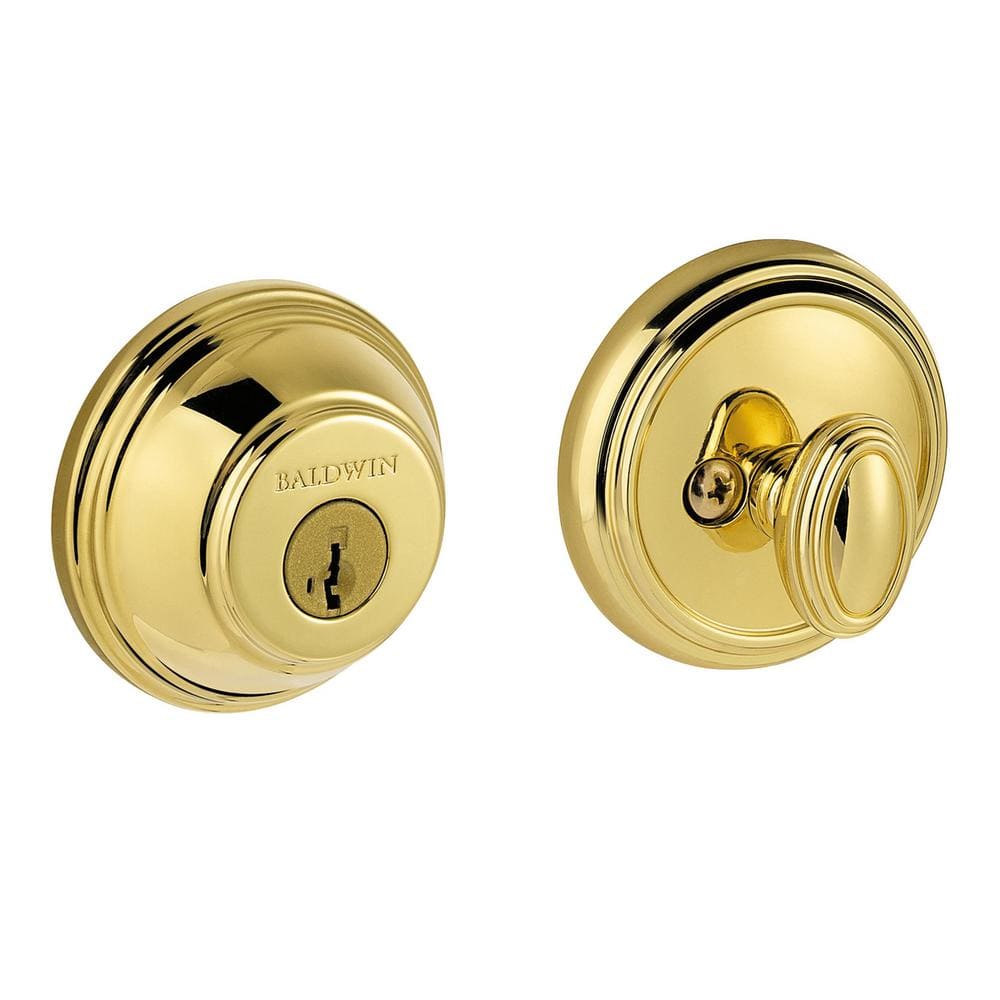 作家：Lou Beadle ある日、雪は金色に見えるだろうリトグラフ26/175 Baldwin Prestige Polished Brass Single Cylinder Round Deadbolt 380