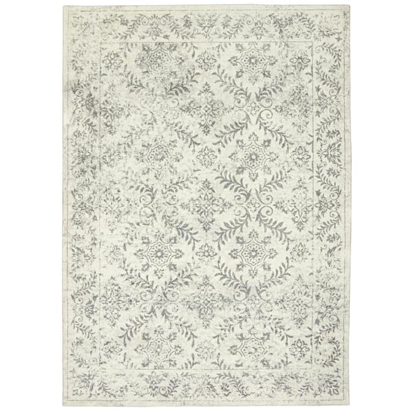 Maeva Gray 5 ft. x 8 ft. Bordered Transitional Area Rug