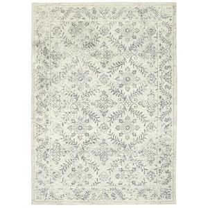 Maeva Gray 8 ft. x 10 ft. Bordered Transitional Area Rug