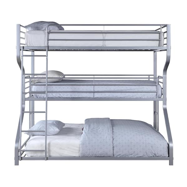 Acme Furniture Caius II Triple Bunk Bed in Silver