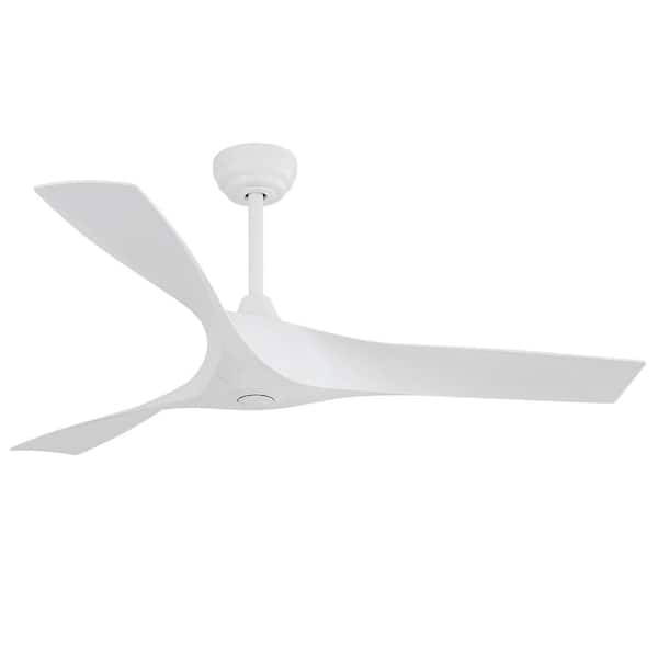Keazile Cooper 52 in. Indoor Matte White Ceiling Fan with Remote Control and Reversible Motor for Living Room