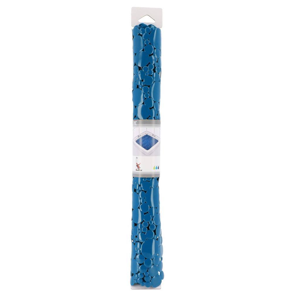 Peacock Blue PVC Non-Slip Square Shower Mat 20" x 20"