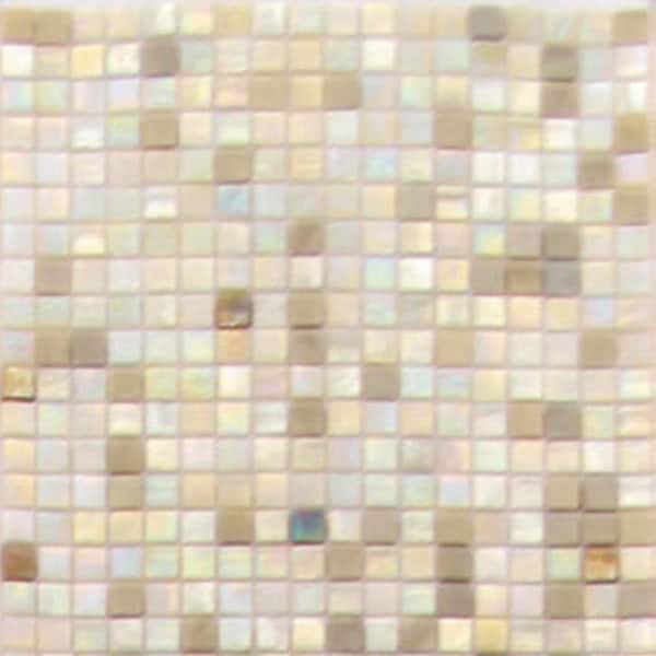 Apollo Tile Mingles 11.6 in. x 11.6 in. Glossy White and Geige Glass Mosaic Wall and Floor Tile (18.69 sq. ft./case) (20-pack)