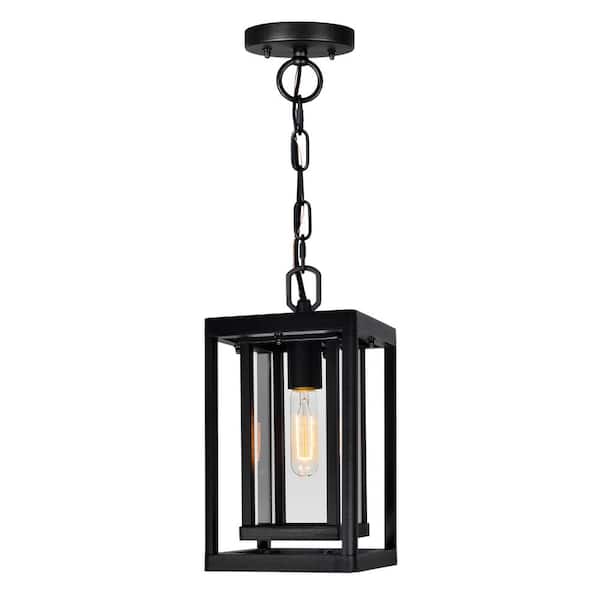 CWI Lighting Mulvane 1 Light Black Outdoor Hanging Light
