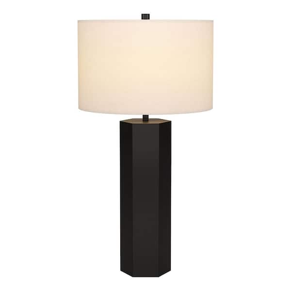Meyer&Cross Warren 27.5 in. Blackened Bronze Table Lamp with Fabric Shade