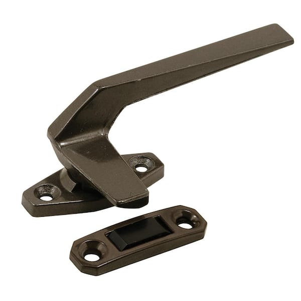 Prime-Line Bronze Right-Hand Offset Casement Locking Handle with 1-9/16 in. Hole Center