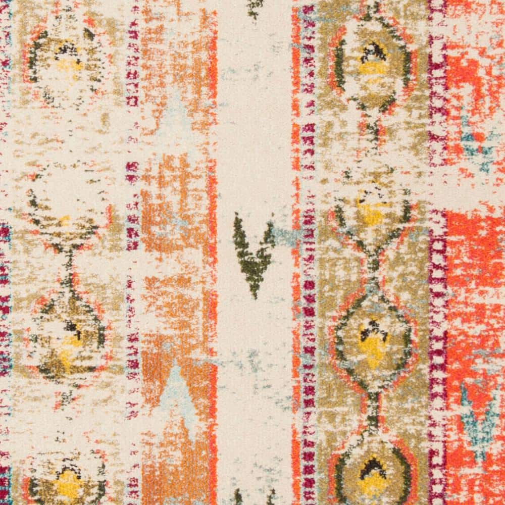 Boho-Chic Multi-Color Synthetic 9' x 12' Area Rug