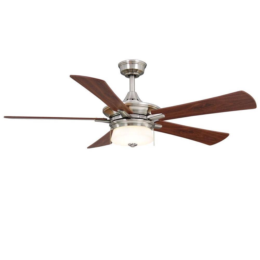 UPC 792145353782 product image for Hampton Bay Winthrop 52 in. Indoor Brushed Nickel Ceiling Fan with Light Kit | upcitemdb.com