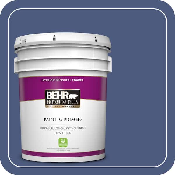 BEHR PREMIUM PLUS 5 gal. #BIC-37 Dark Iris Eggshell Enamel Low Odor Interior Paint & Primer