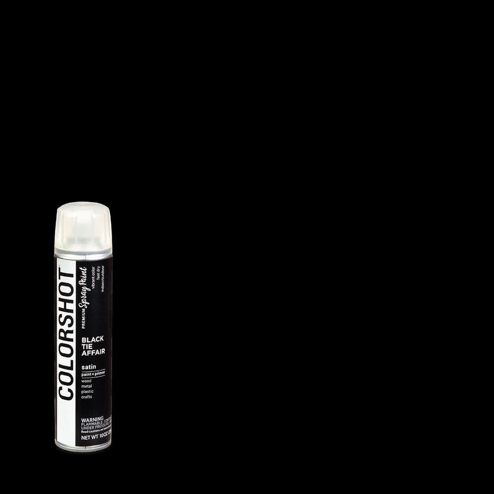 COLORSHOT 10 oz. Satin Black Tie Affair Black General Purpose Aerosol Spray Paint42668 The