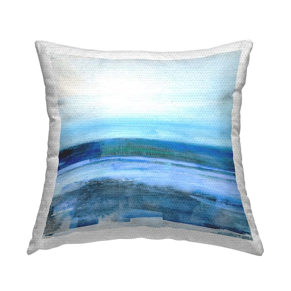 Stupell Industries Abstract Blue Landscape Blue Square Outdoor Throw Pillow